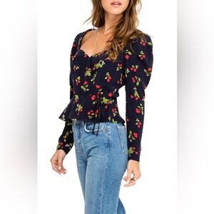 ASTR the Label Sweetheart Wrap Front Top